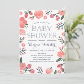 Botaniques en floraison | Invitation baby shower (Debout devant)