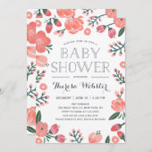 Botaniques en floraison | Invitation baby shower (Devant / Derrière)