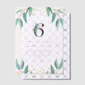 Botanisch 6e Verjaardagsfeest Vellum Uitnodigingen (Offset (Uitnodiging))