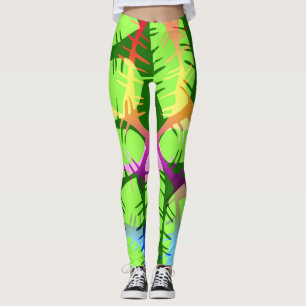BOTANISCH ABSTRACT BANANENBLADEREN LEGGINGS