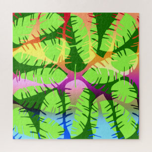 BOTANISCH ABSTRACT BANANENBLADEREN LEGPUZZEL