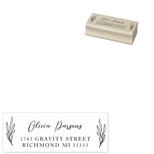 Botanisch adresontwerp 	rubberstempel (Gestempeld)