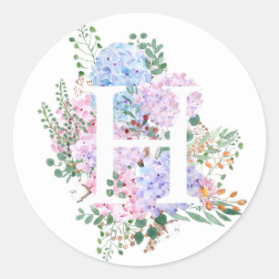 Botanisch alfabet H hortensia bloemen Ronde Sticker