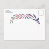 Botanisch Aquarel Aangepaste Foto Bar Mitswa Briefkaart (Achterkant)