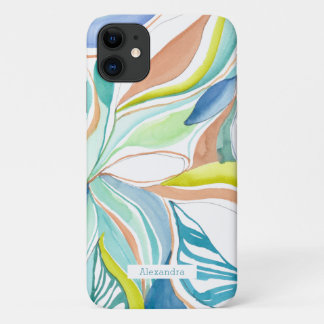 Botanisch Aquarel Abstract Aangepaste telefoonhoes iPhone 11 Hoesje