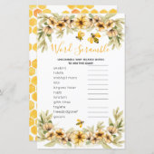 Botanisch baby shower van Word Scramble Game (Voorkant / Achterkant)