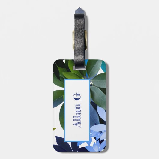 Botanisch Bagagelabel met leder (Achterkant verticaal)