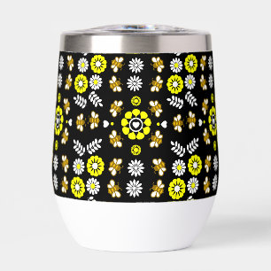 Botanisch Bij Bloem Motief