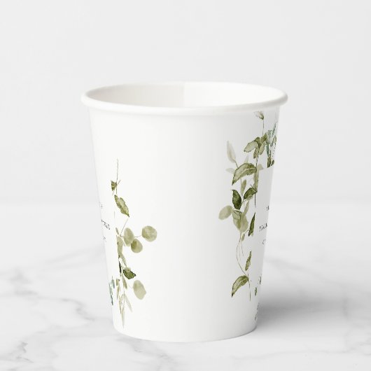 Botanisch blad Blad Waterverf Vrijgezellenfeest Papieren Bekers (Links)