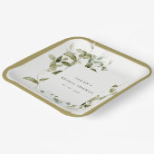 Botanisch blad Blad Waterverf Vrijgezellenfeest Papieren Bordje (Gebogen)