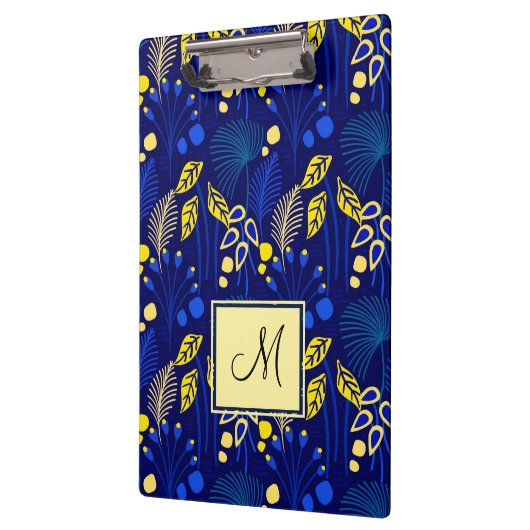 Botanisch bladerpatroon Tropisch monogram Klembord (Links)