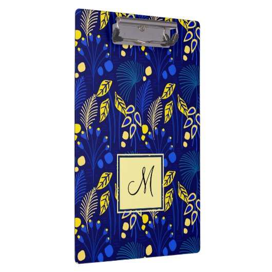 Botanisch bladerpatroon Tropisch monogram Klembord (Rechts)