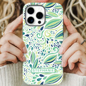 Botanisch Bladpatroon Aangepaste Naam Case-Mate iPhone Case