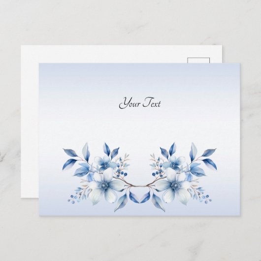 Botanisch Blauw Bloemen Briefkaart (Voorkant / Achterkant)