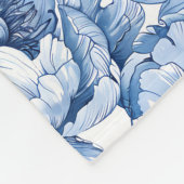 Botanisch Blauw Bloemen Delicate Porseleinen Bloem Fleece Deken (Hoek)