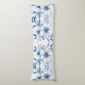 Botanisch Blauw Bloemen Lichaamskussen (Voorkant Verticaal)