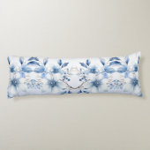 Botanisch Blauw Bloemen Lichaamskussen (Achterkant)