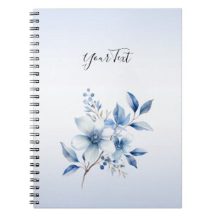 Botanisch Blauw Bloemen Notitieboek