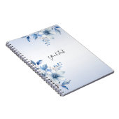 Botanisch Blauw Bloemen Notitieboek (Rechterzijde)