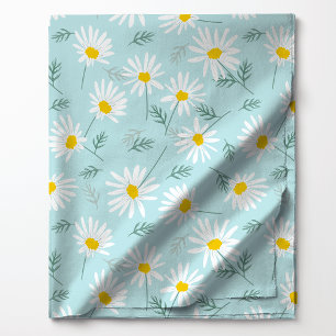 Botanisch blauw en wit delicate bloemendaisy stof