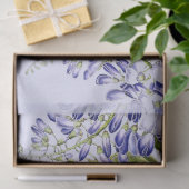 Botanisch blauw flessenpapier met fluitbloem tissuepapier (Geschenk)