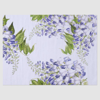 Botanisch blauw flessenpapier met fluitbloem tissuepapier