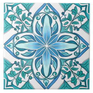  Botanisch Blauw Groen Middellandse Zee Azulejo Tegeltje
