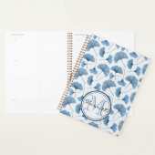 Botanisch blauw-wit monogram planner (Display)