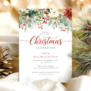 Botanisch Bloem Kerstfeest Kaart