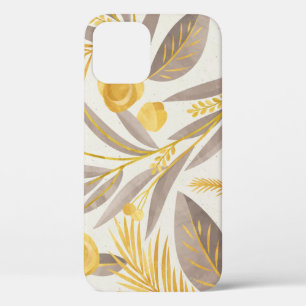 Botanisch Bloemen Document Textuurpatroon iPhone 12 Hoesje