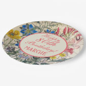 botanisch bloemkoraal papieren bordje (Gekanteld)