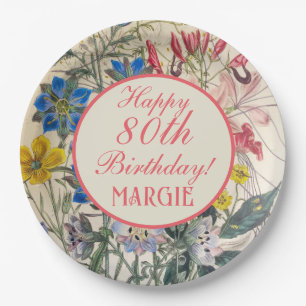 botanisch bloemkoraal papieren bordje