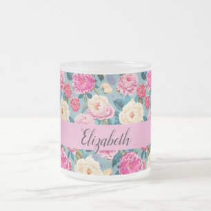 botanisch bloemontwerp matglas koffiemok