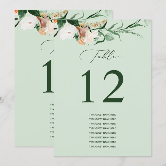 Botanisch Boho Aangepast gastnummer (Voorkant / Achterkant)