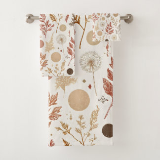 Botanisch Boho Bloemmotief Ontwerp 396 Bad Handdoek