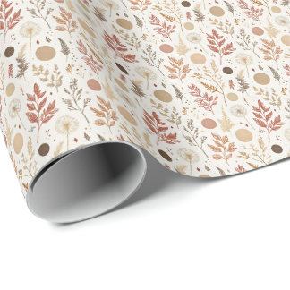 Botanisch Boho Bloemmotief Ontwerp 396 Cadeaupapier
