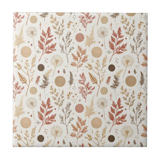 Botanisch Boho Bloemmotief Ontwerp 396 Tegeltje