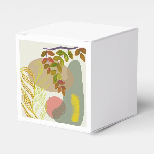 Botanisch Boho Geel Groen Bedankdoosjes (Voorkant Zijde)