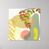 Botanisch Boho Geel Groen Canvas Afdruk (Voorkant)