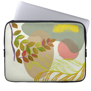 Botanisch Boho Geel Groen Laptop Sleeve
