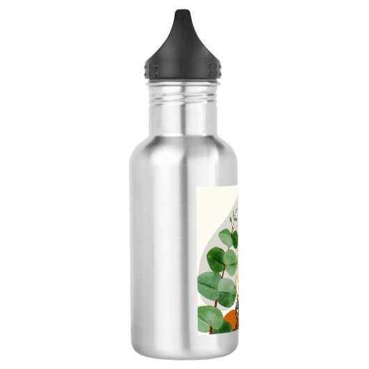 Botanisch Boho Groen Sinaasappel Waterfles (Links)