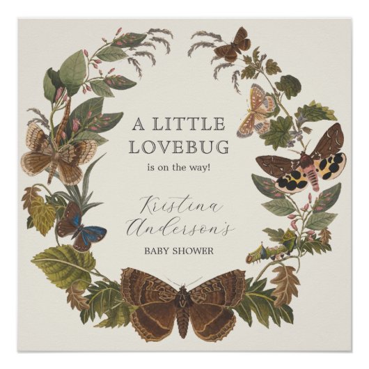 Botanisch Bos Baby shower Welkom Perfect Poster (Voorkant)