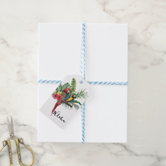 Botanisch botanisch eiland Paradise Birds Tropical Cadeaulabel (Met Touw)