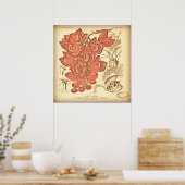  botanisch canvas. poster (Keuken)