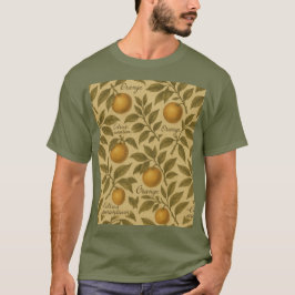  Botanisch Citrus Sinaasappel met Script T-shirt