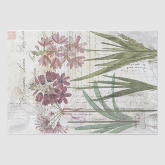 botanisch collage-weefselpapier tissuepapier (Voorkant)