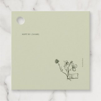 Botanisch Dark Academia Tuin Leesgeschenk Bedankjes Labels