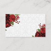 Botanisch donkerrood flessenontwerp - Weddenschap- Informatiekaartje (Achterkant)