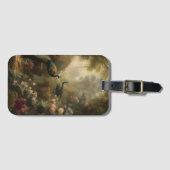 Botanisch: drie pauwen in Engelse tuin Bagagelabel (Voorkant (horizontaal))