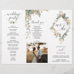 botanisch drievoudig weddenschap Foto Flyer